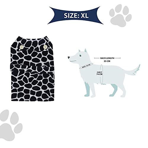 Image of Lulala Pet Jacket Dog Winter Wear Clothes Dress Wear Cold Weather Coat, Puppy Vest for Dogs and Cats Rabbit Small Medium and Large Dog(Color Black-White,XL)