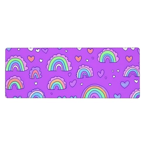Grand tapis de souris 80x30 cm rose pour éviter les glissements de clavier