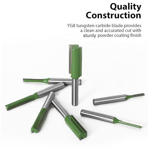 Saipe GMD0413 7Pcs 1/4 Inch Shank Tungsten Carbide Double&Single Flute Straight Dado Router Bit Set thumb #4