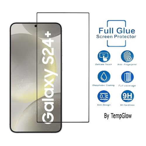 Image of Screen Protector for Samsung Galaxy S24 Plus 5G (Black) Tempered Glass Edge-to-Edge 6D Screen Guard With Installation Kit.
