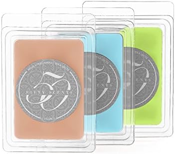 Fifty Scents highly fragranced, scented wax melts - 3-Pack Combo Sun & Sandcastles, Crisp Cotton, and Tropical Lime Colada 7.5 OZ