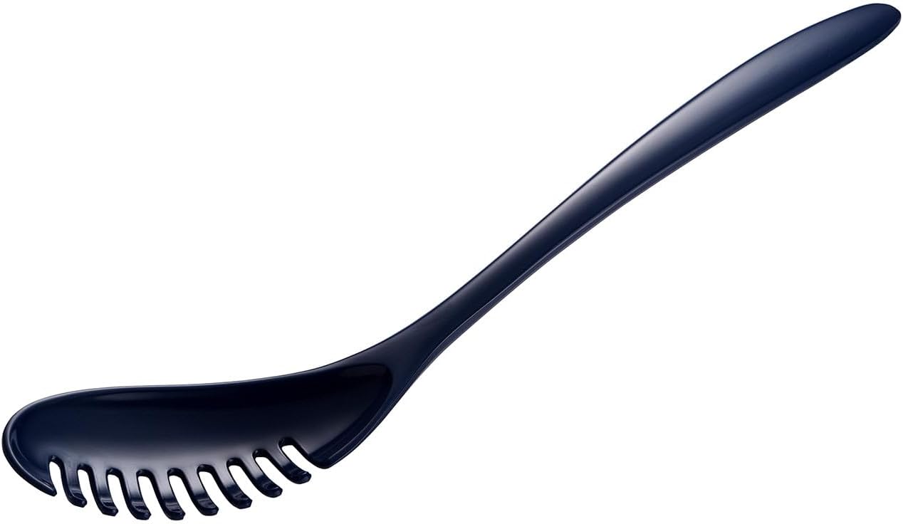 Gourmac 12-Inch Melamine Pasta Server Spaghetti Fork & Strainer, Cobalt Blue