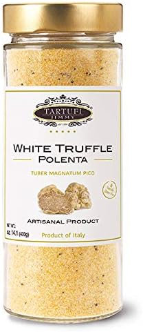 Tartufi Jimmy Instant Polenta with White Truffle, Creamy Cornmeal, Gluten-Free | Smooth Texture, Nutritious, Multi-Purpose | Net Wt 400g/ 14.1 oz