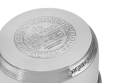 EDENBERG Topfset 12-teiliges Induktions Töpfe Set, Edelstahl Kochtöpfe Set mit Deckel, für Gas, Elektro, Halogen, Keramik und Induktionsherde – Bild 5