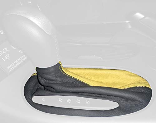 RedlineGoods Shift Boot - Automatic Compatible with Chevrolet Corvette C6 2005-13. Tailor Made - not Universal. Genuine top-Grade Italian Black Leather with Black Thread