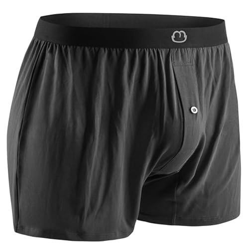 Cooling Men's Boxers Shorts with Button Fly - Tagless Comfort Stretch Underwear, Seamless Waistband for Daily Wear