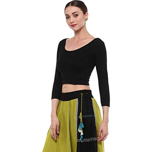 Image of Fressia Fabrics Women's Cotton Readymade Saree Blouse Stretchable Crop Top Choli Bustier Top