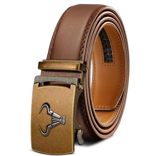 BULLIANT Men's Belt,Brand Ratchet Belt Of Genuine Leather For Gift Men Dress,Size Customized