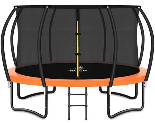Image of JELENS Trampoline 8FT 10FT 12FT 14FT 15FT 16FT, Recreational Trampolines with Enclosure Net, Outdoor Anti-Rust Trampolines for Kids and Adults, ASTM Approved