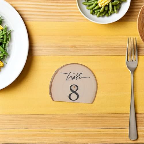 Numéros de table écorce décor rustique mariage anniversaire et réception lot de 10