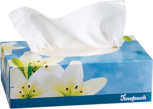 Finetouch Soft Facial Tissues 2 Ply Box Of 130 Pack Of 6 (780 Facial Tissues Toatal) Family Pack (6) Design May Vary #TOP2