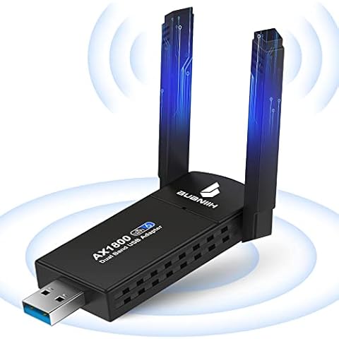 USB WiFi Adapter for Desktop PC,USB WiFi Adapter,WiFi for PC,WiFi Stick for pc,Wireless ethernet Adapter,1800Mbps Dual Band 2.4G & 5G,Dual 5dBi Antennas High Gain 802.11AC,Supports Windows 11/10 Cover