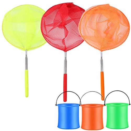 Tytoge Kids Telescopic Butterfly Net Fishing Net, Fishing Nets Insect Nets Fishing Nets With Stainless Steel 5-Section Handle Folding Bucket For Catching Insects Bugs Playing #TOP6