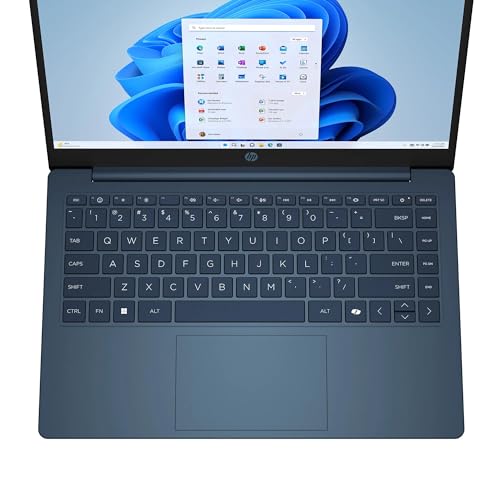 Image of HP Stream 14 inch HD BrightView Laptop, Intel Celeron N150 Processor, 4GB RAM, 128GB Storage, Intel HD Graphics, 720p Webcam, Blue, Win 11 S (Renewed)
