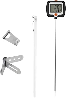 Digital Meat Insert Thermometer Stainless Steel Probe Multifunction Cooking Thermometer for Candy Air Fryer Kitchen Baking, Black