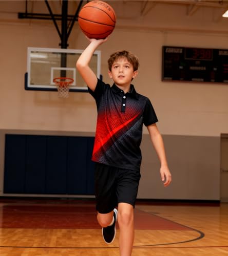 Image of uideazone Boys Polo Shirts Dry Fit Performance Golf Short Sleeve Casual School Uniform Size 5-14