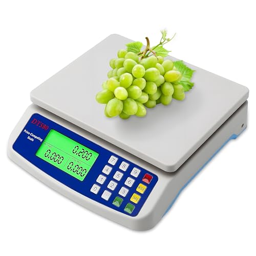 Balance de cuisine numérique 40 kg, balance de calcul de prix grand format, balances de produit avec écran LCD et fonction tare, balance numérique pour...