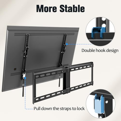 Mounting Dream MD2268-LK Ul Listed Tv Mount For Most 37-75 Inch Tv, Universal Tilt Tv Wall Mount Fit 16", 18", 24 Inch Stud With Loading Capacity 132Lbs, Max Vesa 600 X 400Mm, Low Profile Flat Wall Mount Bracket thumb #4