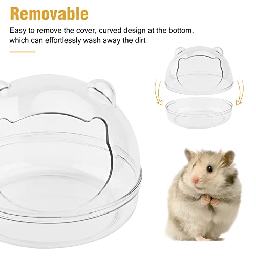 Hileyu Hamster Sandbad,Hamstersandkasten,Transparente Hamstertoilette Hamster Sand Badezimmer Sandkasten Toilette Hamster Sandbadbehälter für Igel Meerschweinchen Tierkäfig Zubehör (Mittel)