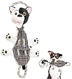 Pacific Pups Products Plush Dog Toy with SQUEAKERS, STUFFINGLESS Crinkle Dog Toys Squeaky for Large Dogs, No Stuffing Squeaky Dog Toys, Indestructible Dog Tug Toy with Crinkle, Plush Dog Toy Squeaky