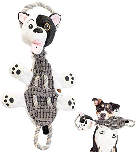 Pacific Pups Products Plush Dog Toy with Squeakers, Crinkle Dog Toys Squeaky for Large Dogs, No Stuffing Squeaky Dog Toys, Indestructible Dog Tug Toy with Crinkle, Pluhs Dog Toy Squeaky