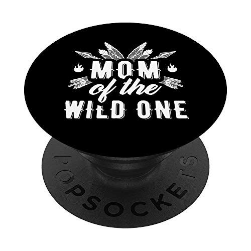 Mom Of The Wild One - Girl Birthday Matching Family Party PopSockets PopGrip: Agarre intercambiable para Teléfonos y Tabletas