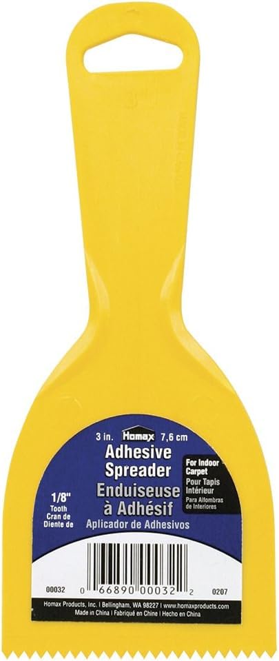 Adhesive Spreader, Yellow, 3", 1/8" Tooth (Pack of 6)