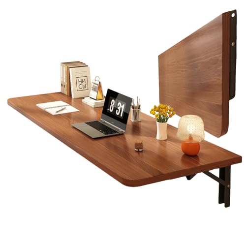 Table pliante murale gain de place : bureau flottant bois pour ordinateur portable - 2