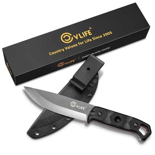 CVLIFE Full Tang Fixed Blade Knife with Sheath, 5.1