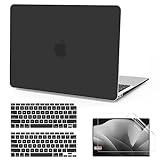 Anban Compatible with MacBook Air 13 inch Case M1 2022 2021 2020 2019 2018 Release A2337 A2179 A1932 Touch ID, Plastic Laptop Hard Shell Case & 2 Keyboard Cover & Screen Protector, Space Black