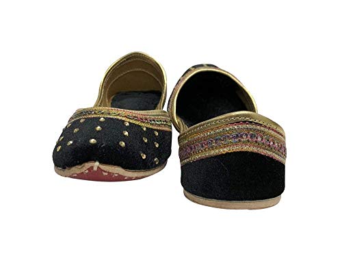 Women Flat Velvet Khussa Shoes Punjabi Jutti Handmade Mojari Ballerina3