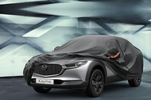 Image of Kayme 7 Layers SUV Car Cover Custom Fit for Mazda CX-30 CX-3 CX 30 CX 3 (2019-2025) Waterproof All Weather for Automobiles, Outdoor Full Cover Rain Sun UV Protection.Black