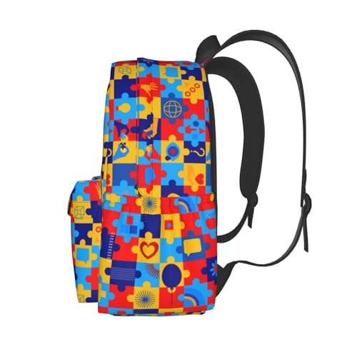 Autism Awareness Backpack School Bag Lightweight Bookbag Casual Daypack for Girls Boys Kids Women Men Travel Laptop 16 Inch3