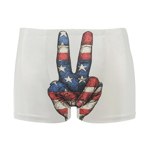 American Flag July 4th Independence Day Hands Mens Swim Trunk Swimwear Swim Brief Square Leg Board Short S S0406834