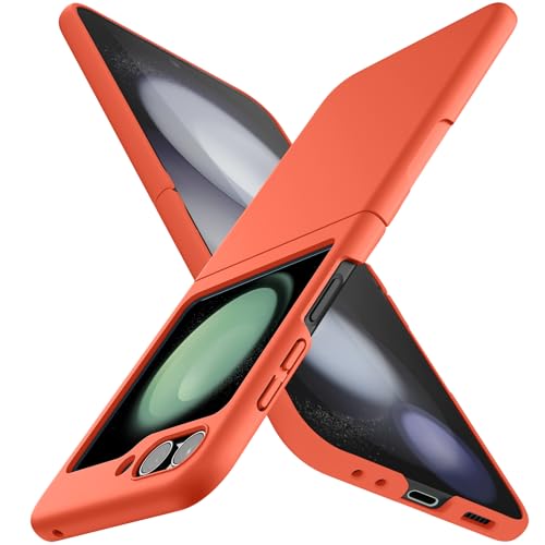 Galaxy Z Flip5 �P�[�X ���^ �l�C �y�� ���΂ݖh�~ SC-54D/SCG23 �X�}�z�P�[�X �Ռ��z�� PC�f�� �V���v�� �n�[�h �T���X�� �����Y�ی� �Ռ��z�� �ϋv �l�C �g�уJ�o�[ �I�����W -15-ZFLIP5-12