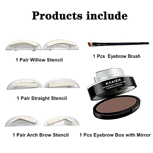 Eyebrow Powder,Waterproof Eyebrow Stamp Powder Seal Perfect Nature Eye Brow Powder Tinting Coloring Kit Delicate Shape (201# Dark Brown) #TOP3