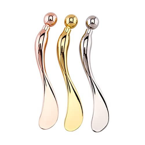 Mikinona Herramienta de masaje ocular skincare skin care eye massager cuchara de maquillaje cuchara de crema cuchara de ojo Golden