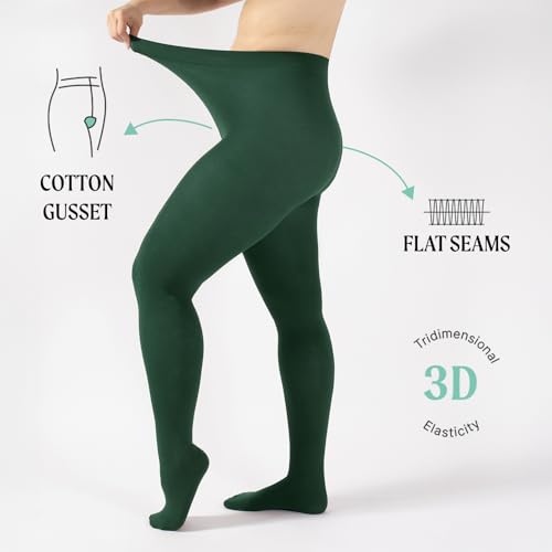 Image of CALZITALY Cashmere Wool Tights - 150 DEN Opaque Fleece Lined Warm - Multi Color Pantyhose for Women, S - 4XL