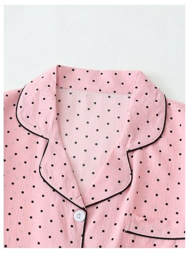 Image of Verdusa Pajamas For Women Set 2 Piece Summer Pajama Sets Cute Pjs Lounge Matching Button Shirt with Shorts