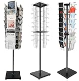 DouSeiAi Rotating Brochure Display Stand, Detachable Magazine Rack with 36 Pockets, 63inch Floor Standing Literature Flyer Comic Book Storage Tower