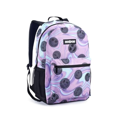 Mochila Costas Juvenil Galaxia Emoji Blahblah Escolar Casual (ROSA)