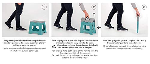 Vigar Compact Foldable Stool, 12-1/2 Inches, Lightweight, 330-Pound Capacity Non-Slip Folding Step Stool, Mustard #TOP6