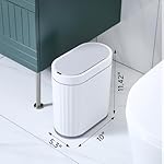 ELPHECO Bathroom Trash can Motion Sensor, Automatic Garbage can, Slim Plastic Smart Trash Bin with Lid, Commercial Intelligent Wastebaskets for Bedroom, Bathroom, Office, Grey, 2 Gallon - Image 2