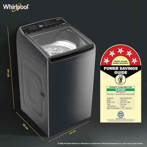 Image of Whirlpool 7.0 Kg 5 Star StainWash Royal Plus Fully Automatic Top Load Washing Machine (SW ROYAL PLUS 7.0 (H) GREY 10YMW with In-Built Heater)