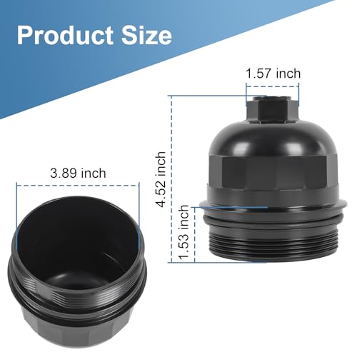 Fuel Filter Housing Cap 134001 with Fuel Filter TP1015 Replacement for Chevy Cruze Silverado 2500HD 3500HD Replacement for GMC Sierra 2500HD 3500HD Duramax 6.6L L5P Diesel Engine 2017-2024 Black Cap by JDMSPEED - Image 3