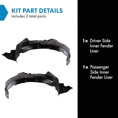 Image of TRQ Inner Fender Liner Set Compatible with 2017-2018 Kia Forte5 KI1248156 KI1249156