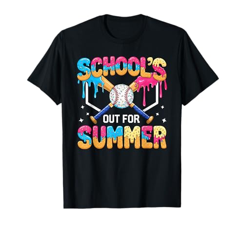 Last Day of School School's Out for Summer Baseball Drip Tee T-Shirt