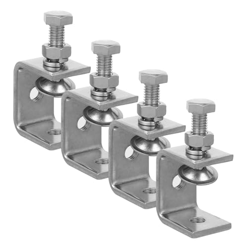 OSOLADY 4pcs 1 Inch C-clamp Ventilation Duct Flange Clamps Welding c Clamp Woodworking C-clamp Mini c Clamp Flange Clip Small c Clamps Duct Clamp C Type Clamp Stainless Steel Silver