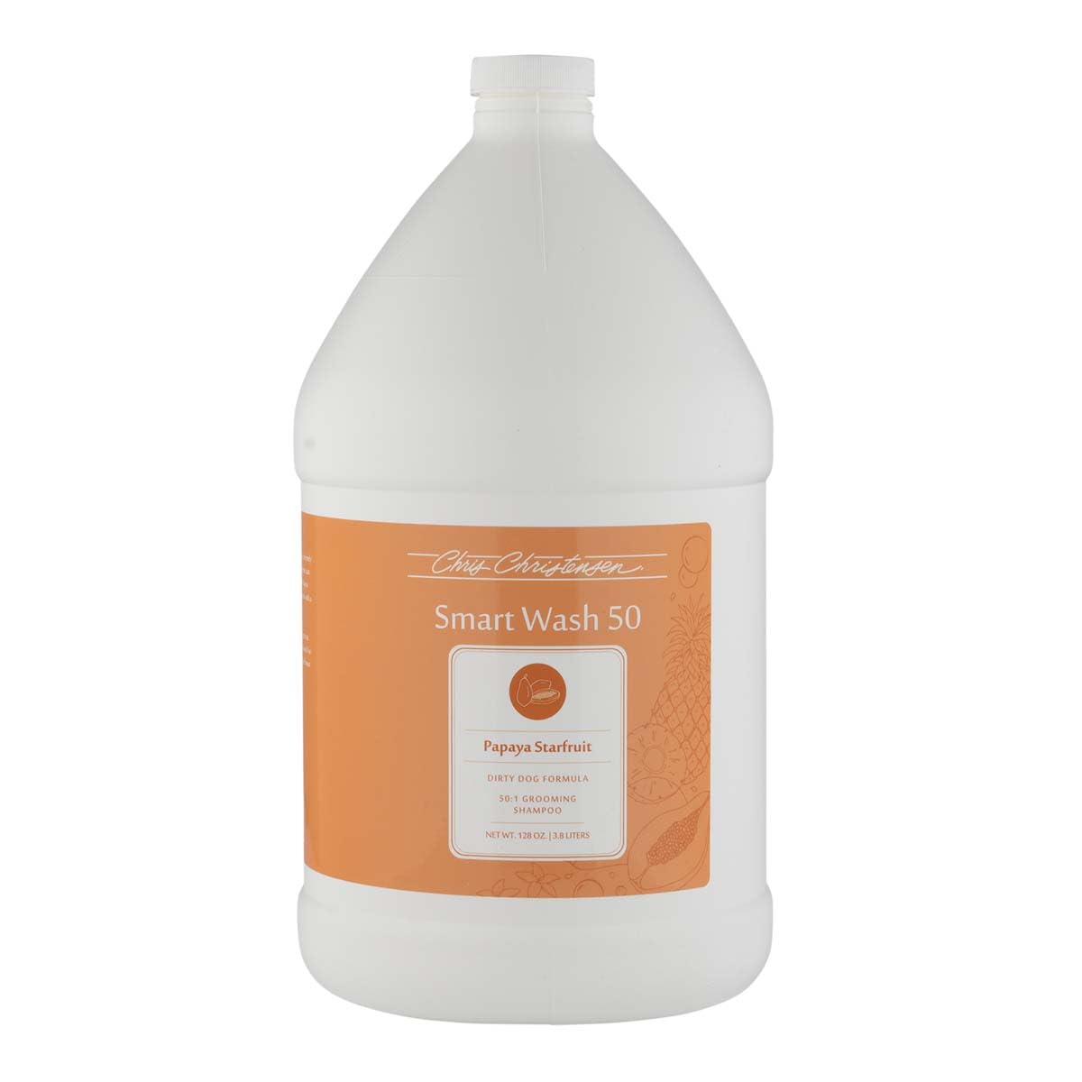 Chris Christensen Smartwash 50 Shampoo 3,8L – Ultra Concentrato 50:1, Profumo Papaya Starfruit, Pulizia Profonda Per Cani E Gatti, Adatto A Tutti I Manti, Ideale Per Toelettatura Professionale-image