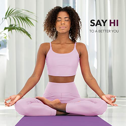 Foto von RE:SPORT Yogamatte Phthalatfrei - Gymnastikmatte rutschfest, Fitnessmatte schadstofffrei, Trainingsmatte mit Tragegurt 183 x 61 x 0,6 cm